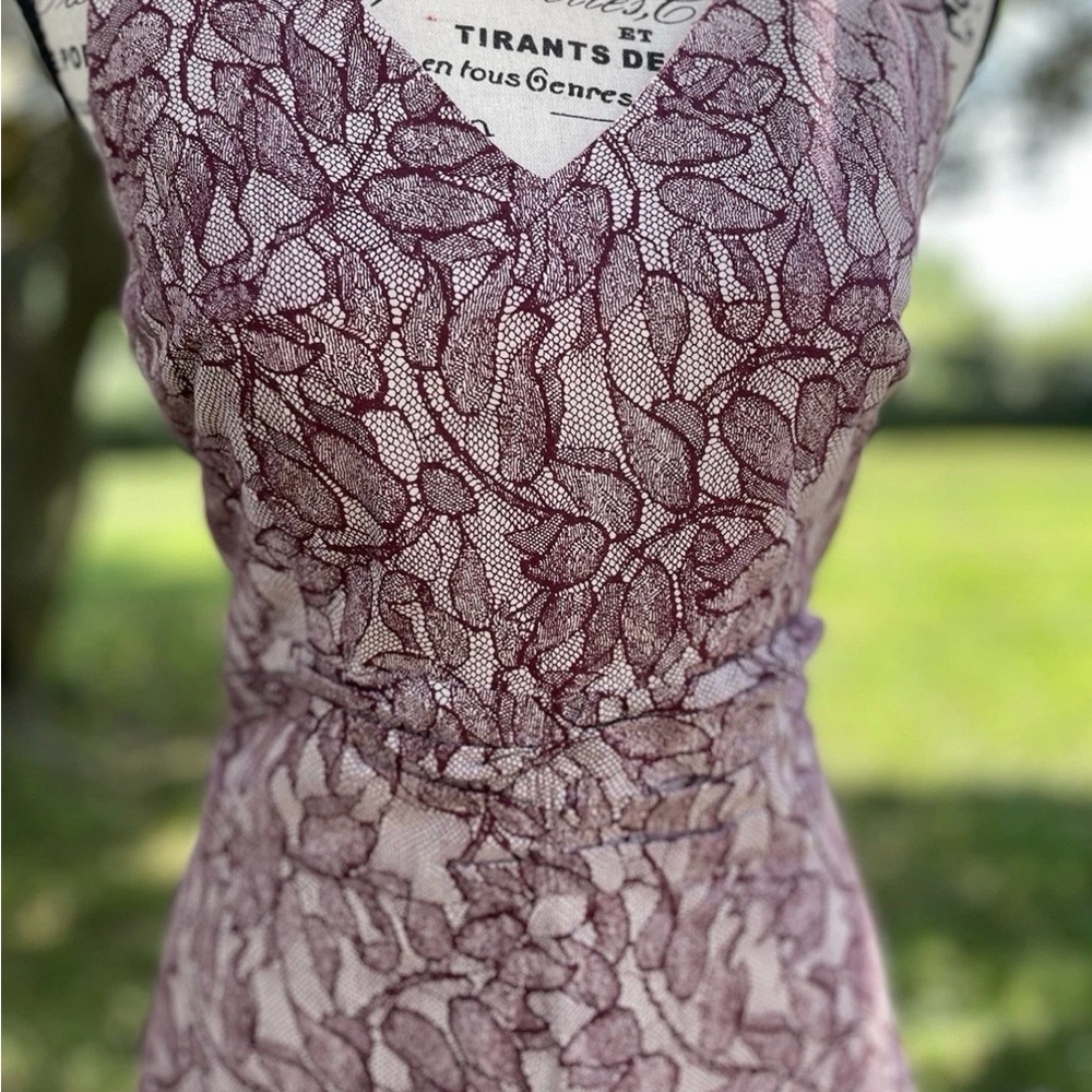 J Crew Sleeveless Dress Size 4 in Plum Lace Cotton V-neck Spring Summer